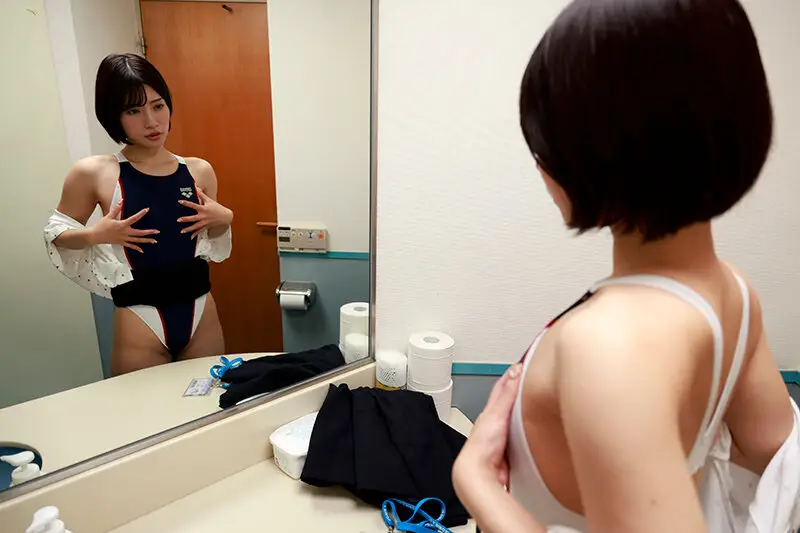 「私、競泳水着好きでごめんなさい…」 いつも競泳水着を着て興奮しています 服の下に水着を着て働くOL 宮城りえ No.6