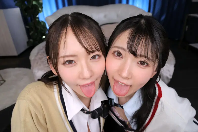 【VR】【8K】追い込むようなつゆだくベロチュウと窒息責めで脳がトロけるまで快楽漬けにされる小悪魔J系コンビの放課後呼吸管理ヘルス 西元めいさ・皆月ひかる No.4